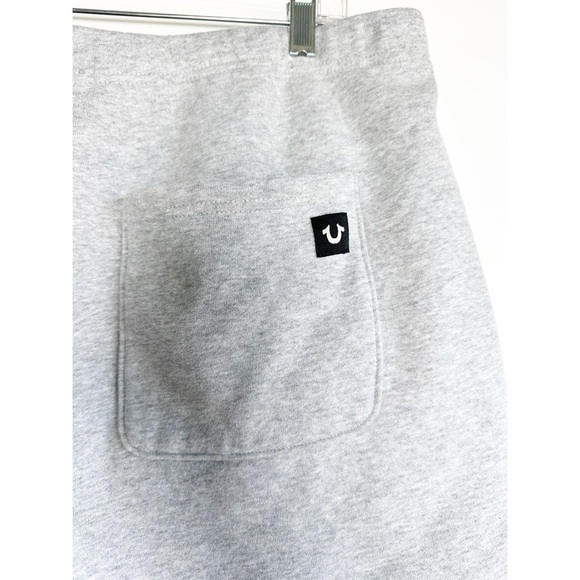 Mens True Religion Sweatpant Shorts Gray Size XXL Side Logo Pockets Drawstring - Picture 5 of 8